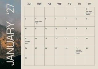 January 2027 Personal Calendar
