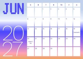 June 2027 Holiday Calendar