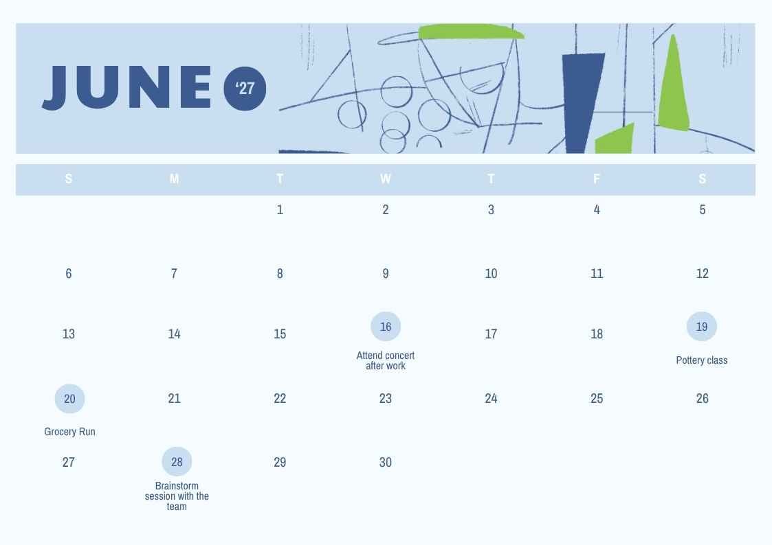 June 2027 Personal Calendar - slide 1