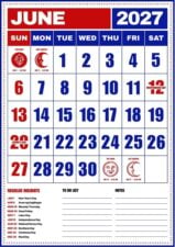 June 2027 Philippine Holiday Calendar