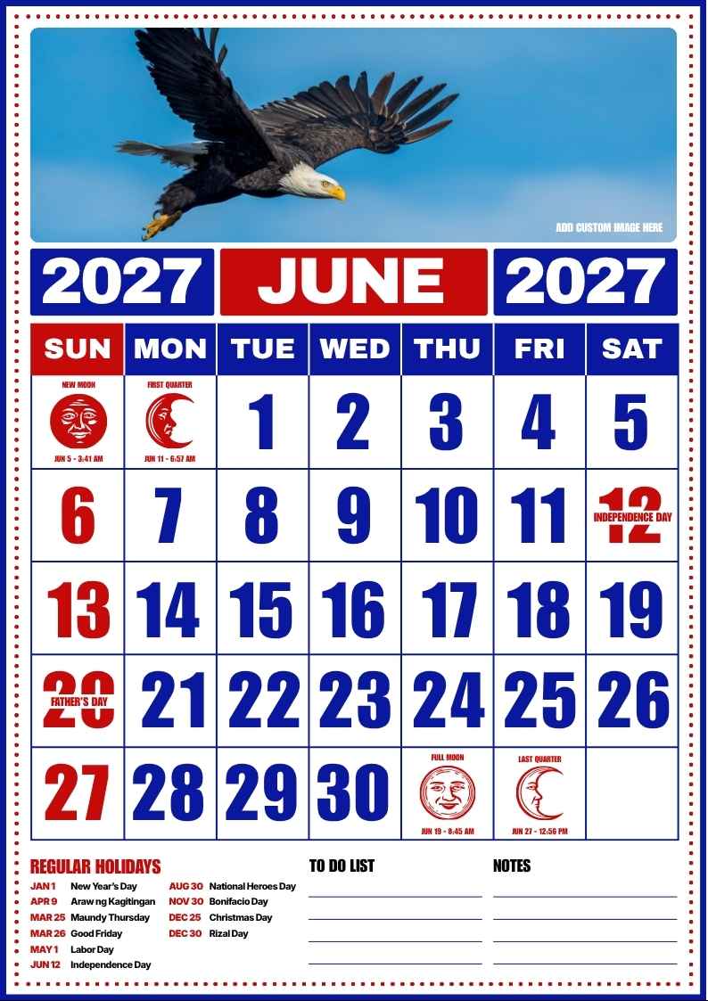 June 2027 Philippine Holiday Calendar - slide 2