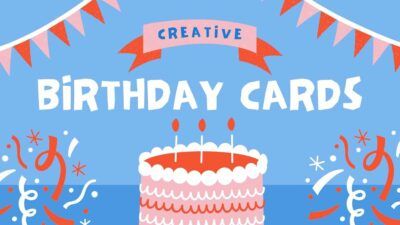 Cartões de aniversário criativos ilustrados