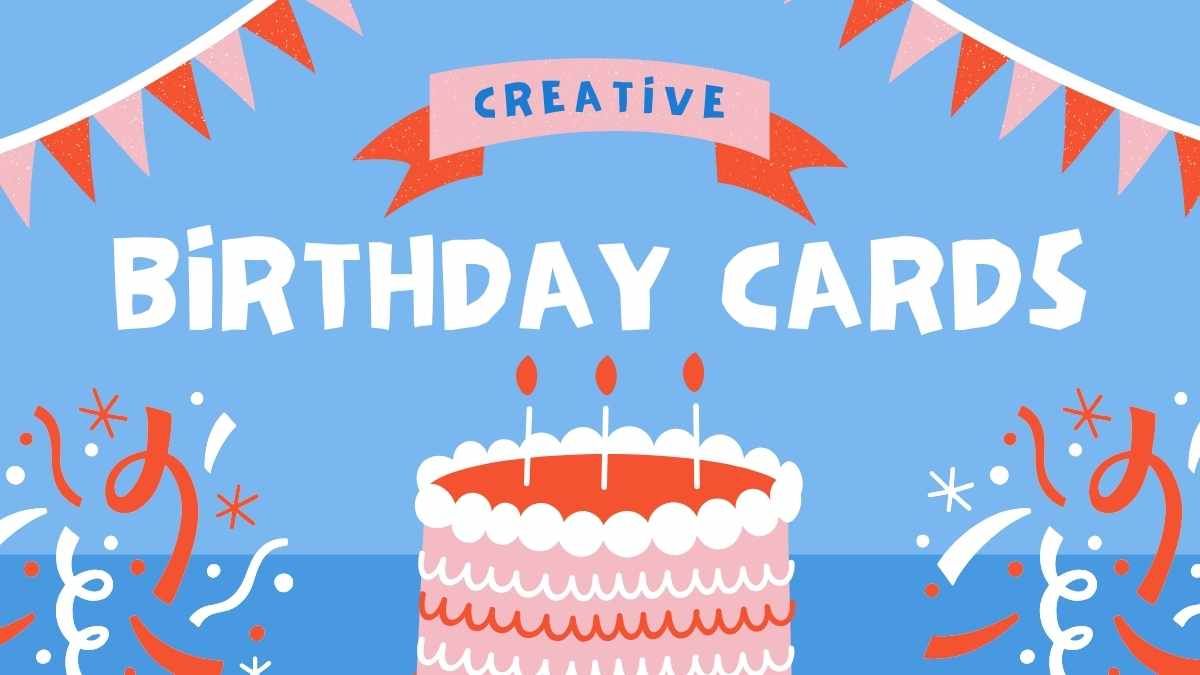 일러스트가 그려진 창의적인 생일 카드 - slide 0