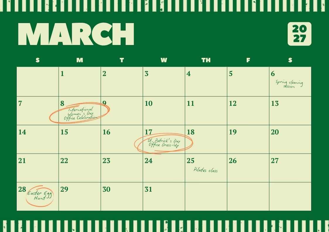 March 2027 Personal Calendar - slide 1