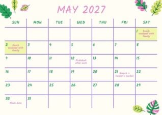 May 2027 Personal Calendar