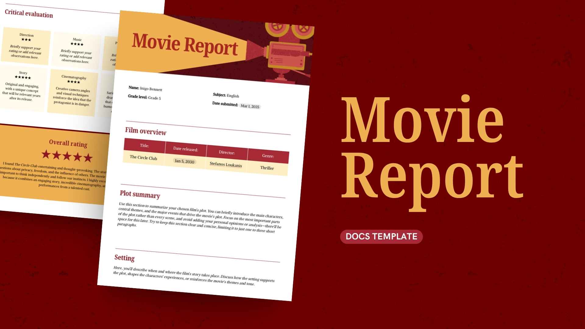 Movie Report Doc - slide 1