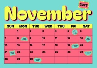 November 2027 Personal Calendar