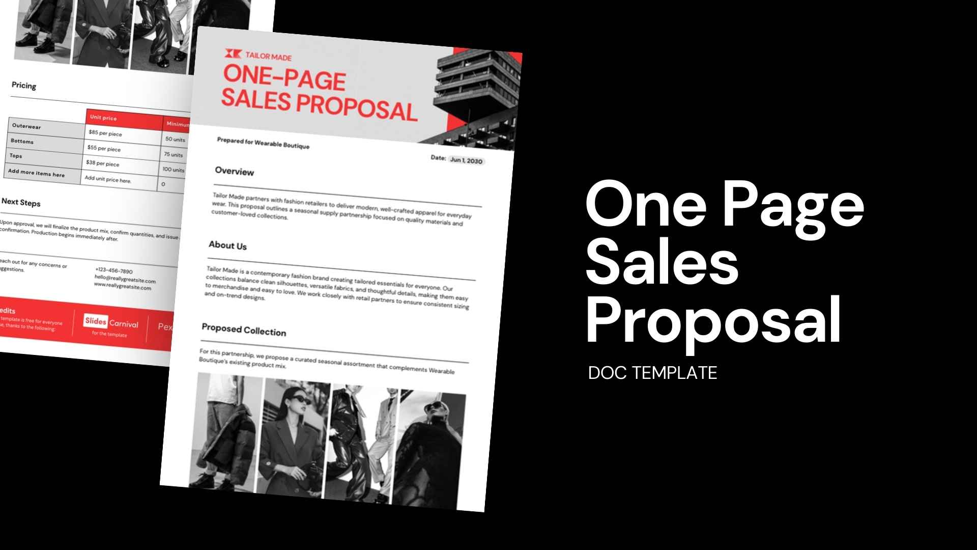 One Page Sales Proposal Doc - slide 1