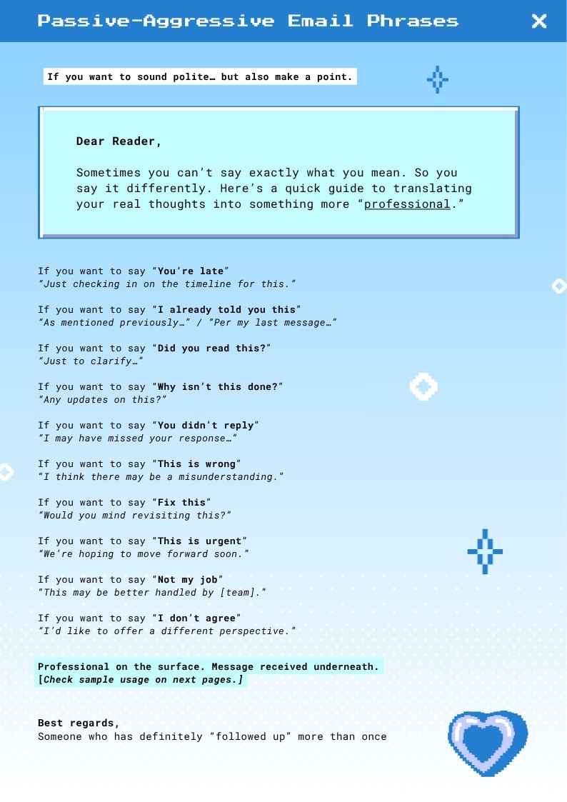 Passive-Aggressive Email Phrases - slide 1