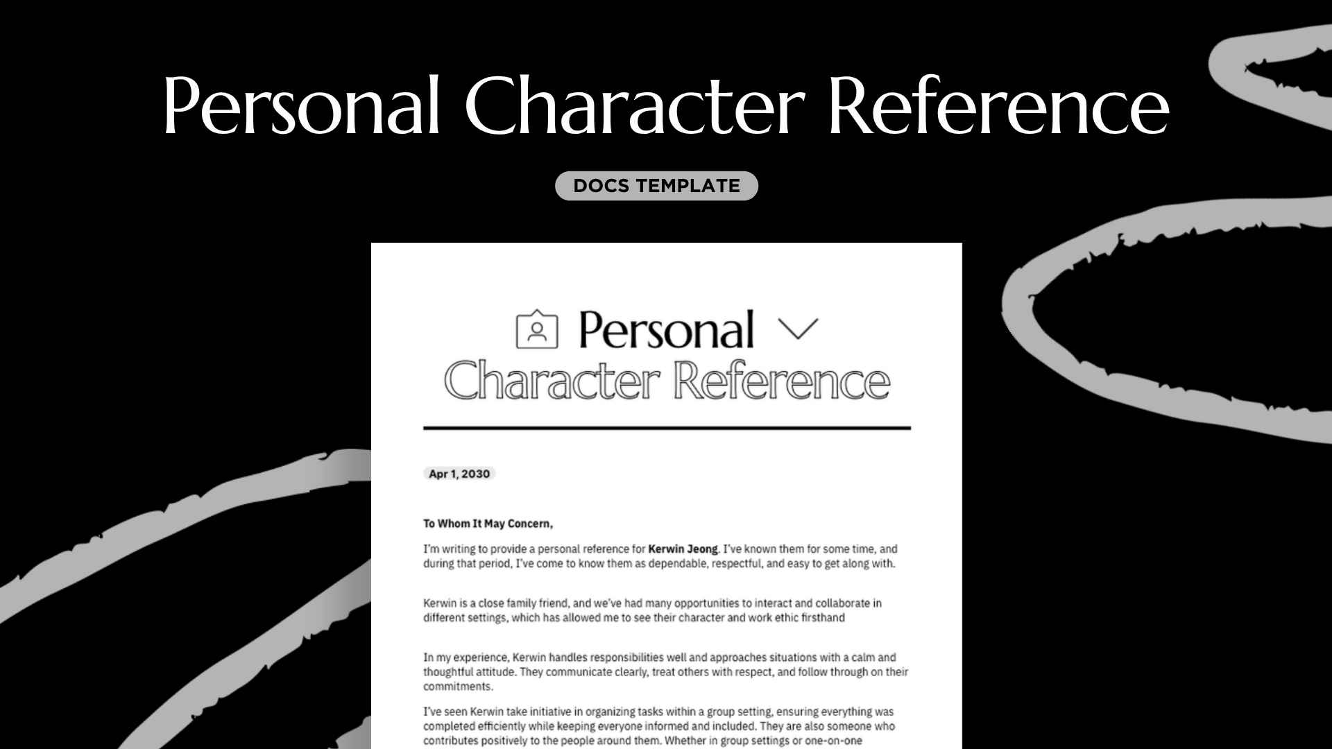 Personal Reference Letter - slide 1