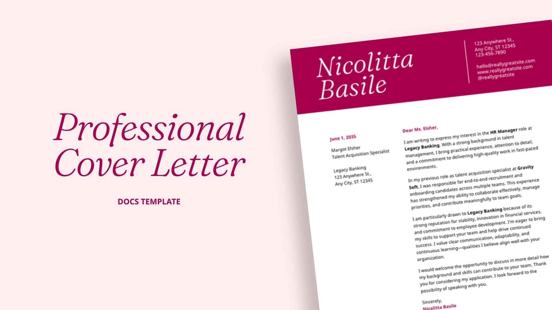 Professional Cover Letter - slide 1