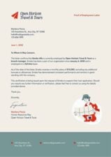 Proof of Employment Letter for Loan Application