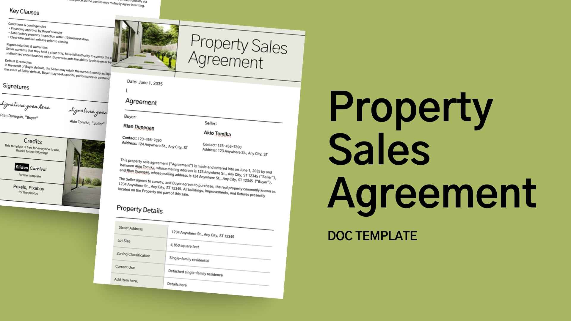 Property Sales Agreement Doc - slide 1