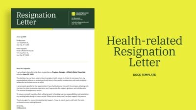 Resignation Letter Due to Health Issues