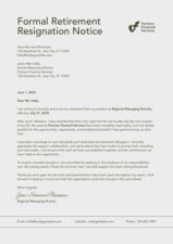 Retirement Resignation Letter