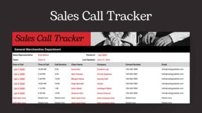 Sales Call Tracking Sheet