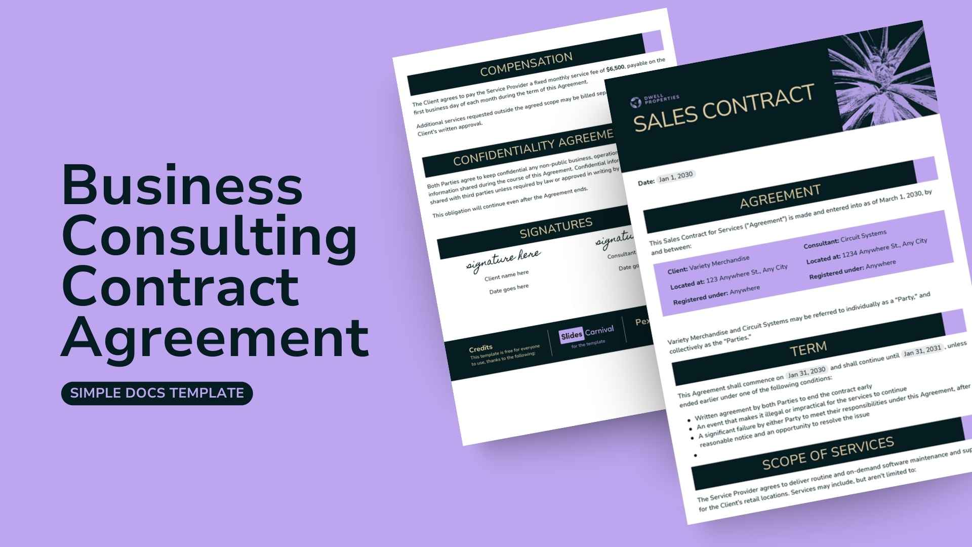 Sales Contract Template for Services - slide 1