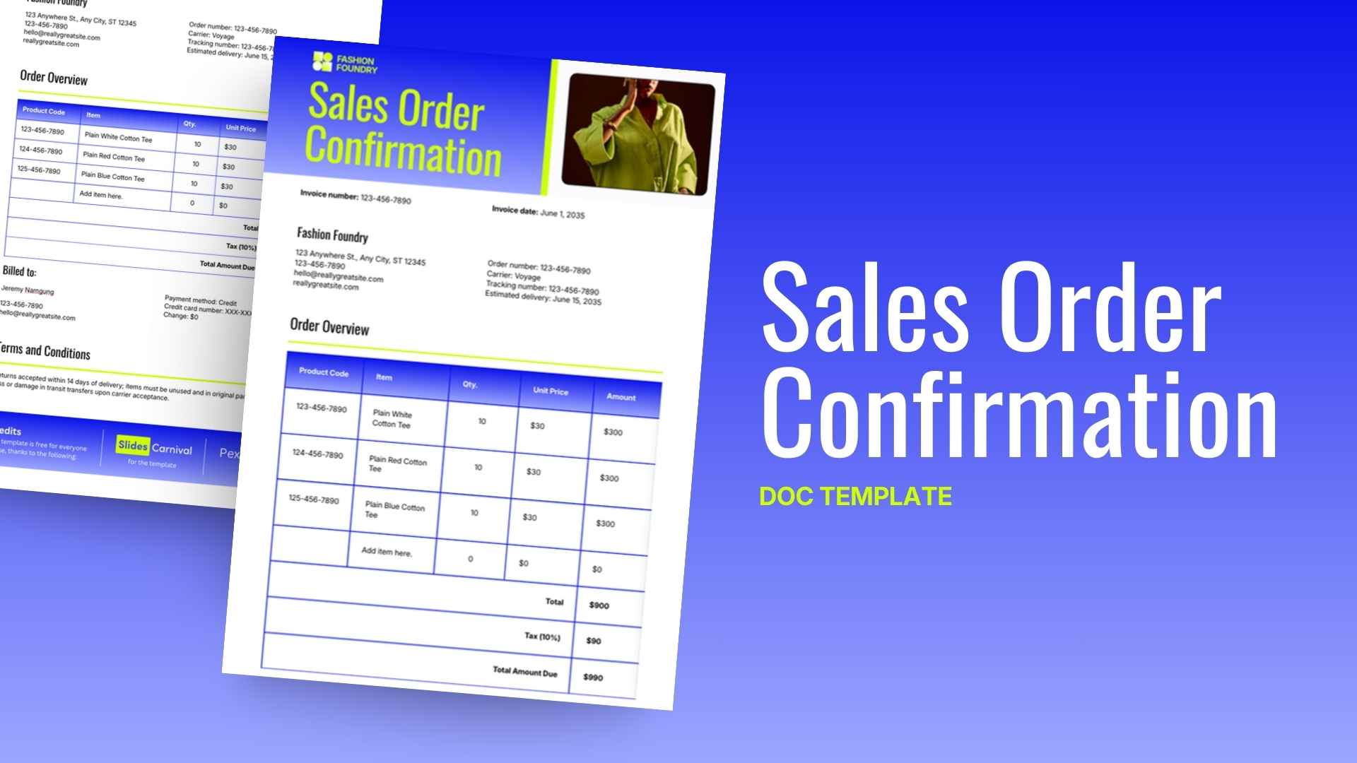 Sales Order Confirmation - slide 1