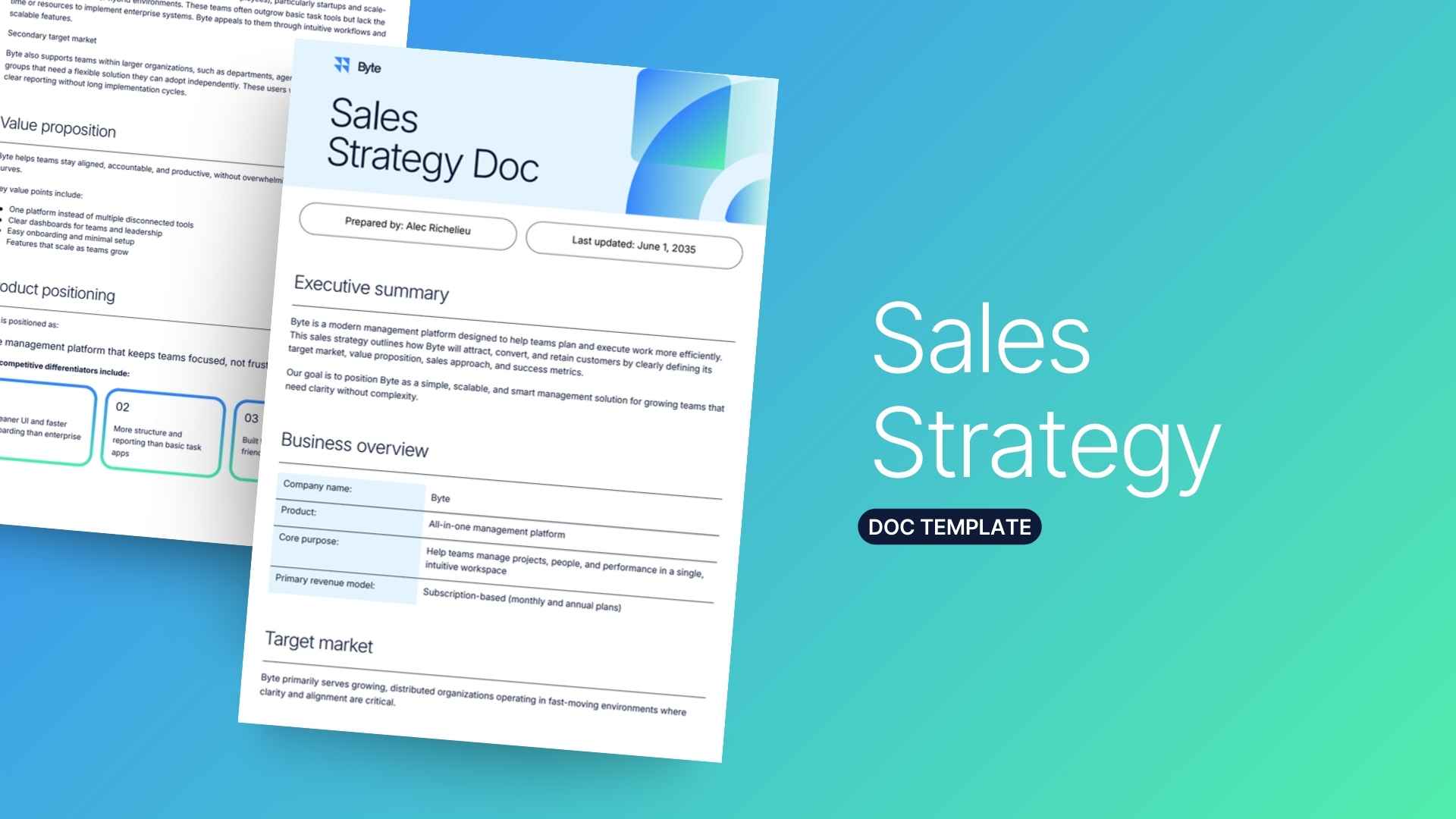 Sales Strategy Doc - slide 1