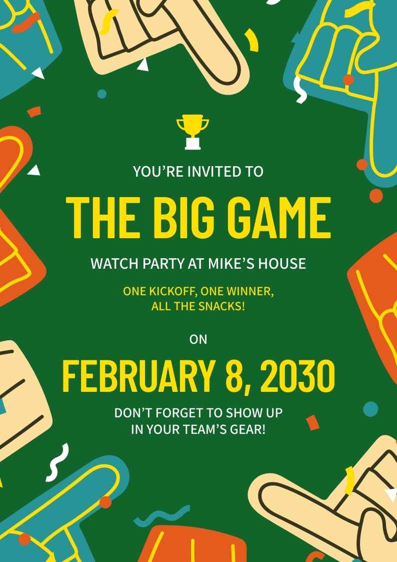 Super Bowl Watch Party Event Poster - slide 1