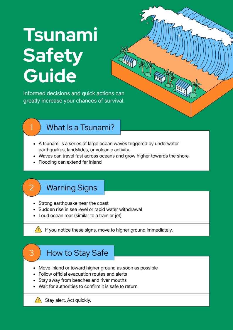 Tsunami Safety Infographic - slide 1