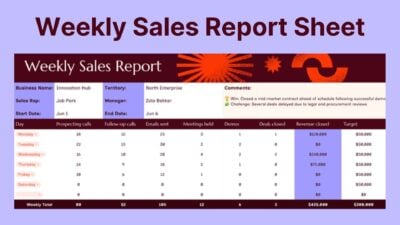Weekly Sales Report Sheet